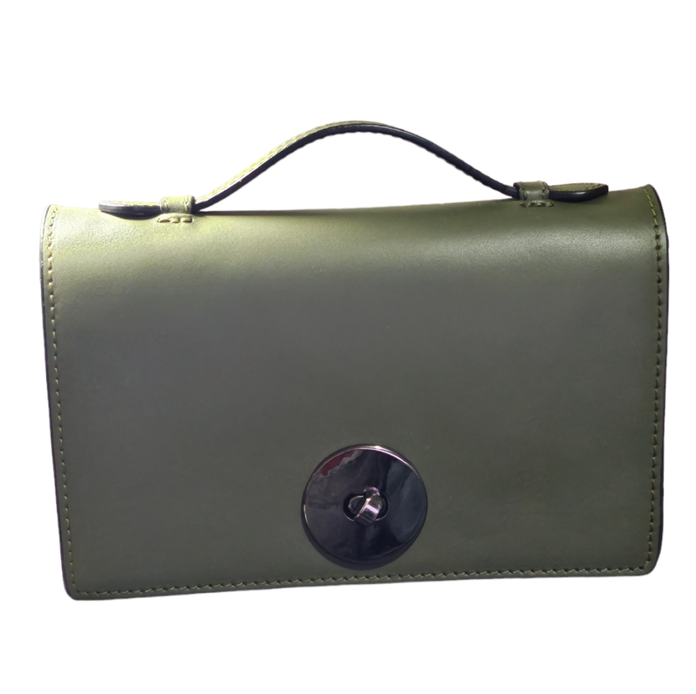VERA PELLE Crossbody/Handbag Olive Green with Chain